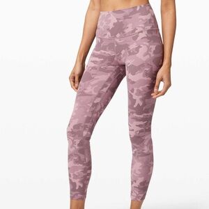 Lululemon Align Pant II 25" Pink Camo Leggings size 4